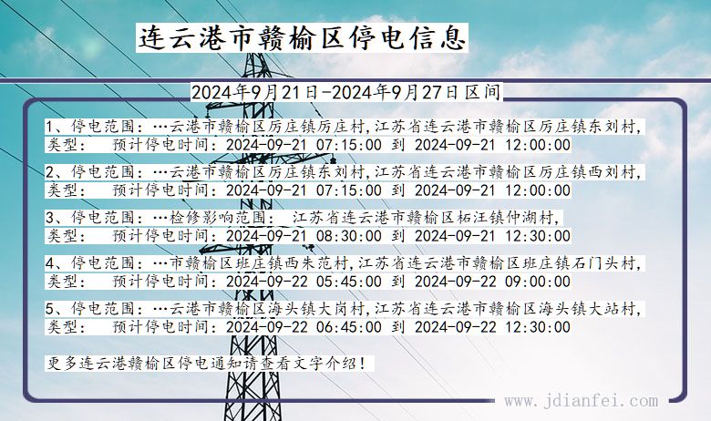 关于赣榆停电最新消息2017年详细情况